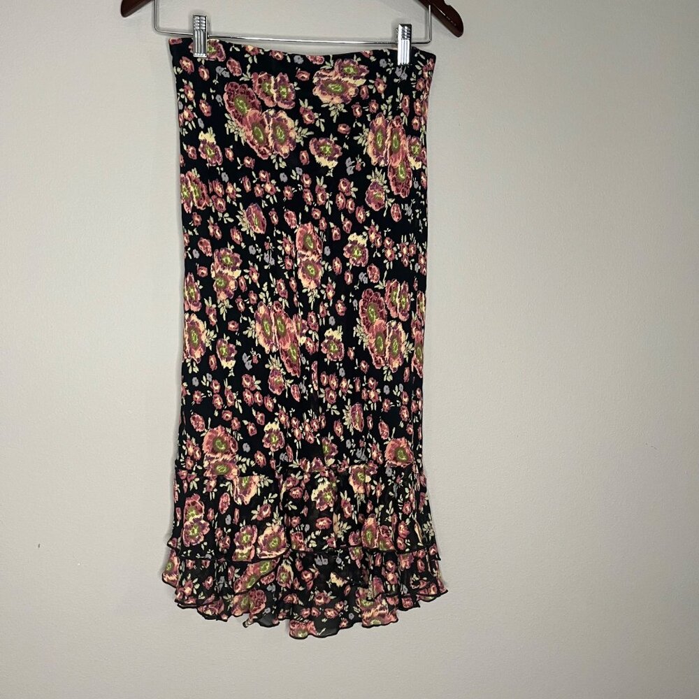 Mango MNG Womens‎ Floral Midi Skirt Size XS Modest Boho Feminine